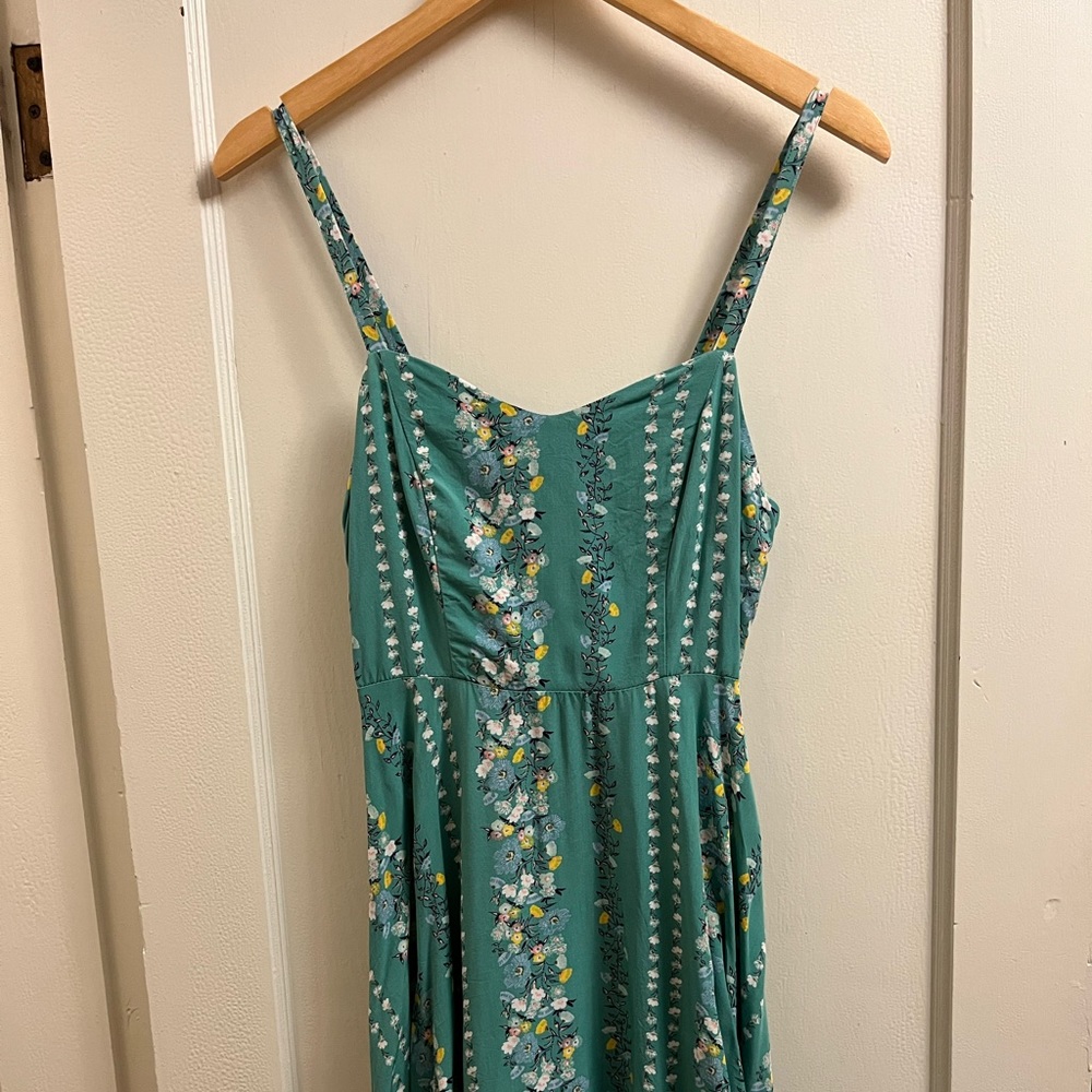 Old Navy Teal Floral Swing Dress, S